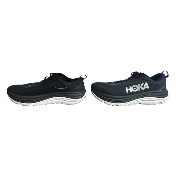 Hoka One Gaviota 5 Mens 12 2E Wide Black Running Walking Shoe BWHT No Insoles - Picture 7 of 15